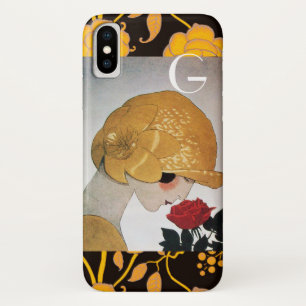 COQUES POUR iPhone FEMME AVEC MONOGRAMME ROSE ROUGE