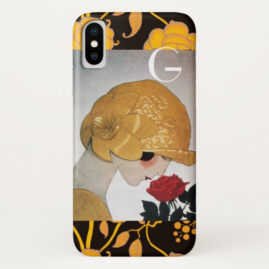 COQUES Case-Mate iPhone FEMME AVEC MONOGRAMME ROSE ROUGE (Dos)