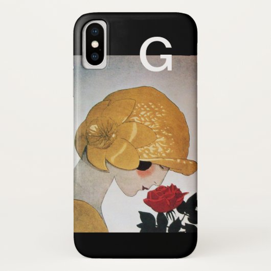 COQUES Case-Mate iPhone FEMME AVEC MONOGRAMME ROSE ROUGE (Dos)