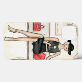 Coques Case-Mate iPhone Femme buvant du vin rouge (Verso (horizontal))