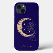 Coques Case-Mate iPhone Femme céleste lune & étoiles,boho,élégant or  (Verso)