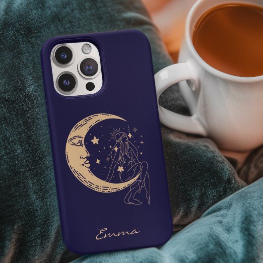Coques Case-Mate iPhone Femme céleste lune & étoiles,boho,élégant or 