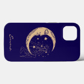 Coques Case-Mate iPhone Femme céleste lune & étoiles, boho, or élégant (Verso (horizontal))