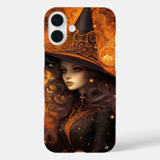 COQUES iPhone 16 PLUS FEMME DE CARTE DE TAROT ORANGE D'HALLOWEEN GOTHIQU