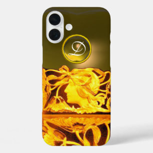 COQUES iPhone 16 PLUS FEMME ÉLÉGANT BEAUTÉ BIJOU /FEMME, RUBAN BLEU, FLE