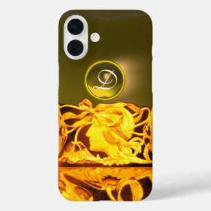 iPhone 16 PLUS CASE FEMME ÉLÉGANTE BEAUTÉ BIJOU /DAME, RUBAN BLEU, FLE