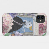 Coques Case-Mate iPhone Femme élégante bleue Robe florale Chic (Dos (Horizontal))