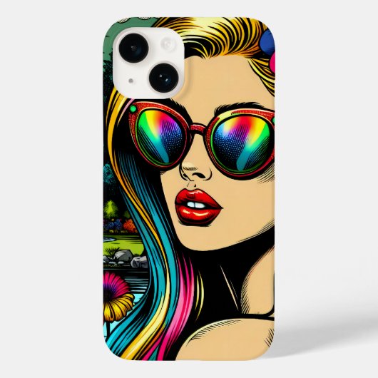 Coques Case-Mate iPhone Femme et perroquet dans le parc Pop Art (Verso)
