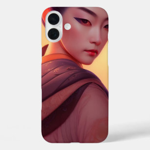 Coques iPhone 16 Plus Femme japonaise au coucher du soleil Imaginaire Ar