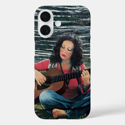 Coques Case-Mate iPhone Femme Jouant De La Musique Avec Guitare Acoustique (Verso)