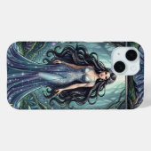 Coques Case-Mate iPhone Femme majestueuse avec une robe argentée (Verso (horizontal))