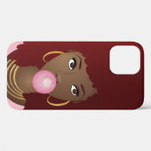 Coques Case-Mate iPhone Femme noire, Afro rouge, Bubblegum rose (Verso (horizontal))