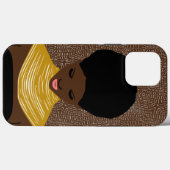 Coques Case-Mate iPhone Femme noire brune regardant vers le bas | Collier (Verso (horizontal))