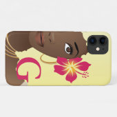 Coques Case-Mate iPhone Femme noire, Fleur dans son frère blonde, Monogram (Dos (Horizontal))