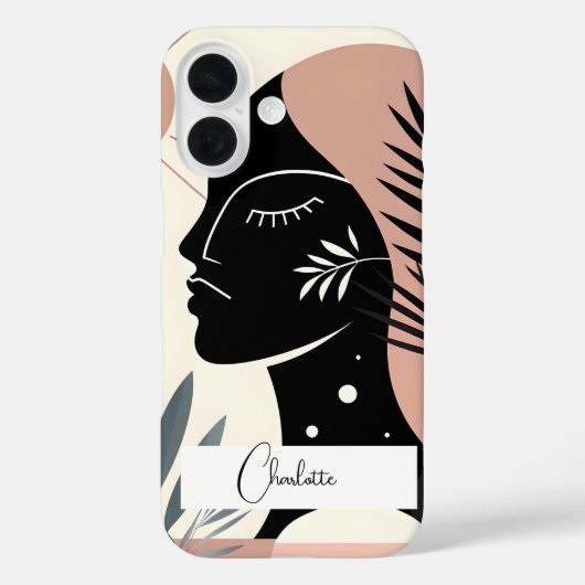 Coques Case-Mate iPhone Femme noire géométrique (Verso)