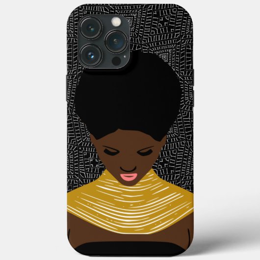 Coques Case-Mate iPhone Femme noire qui regarde vers le bas | Collier trib (Verso)
