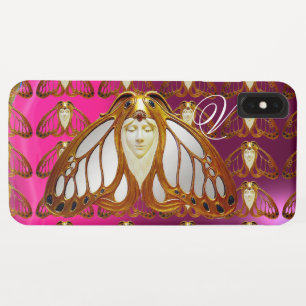 COQUES POUR iPhone FEMME PAPILLON ART NOUVEAU MONOGRAMME GEMME ROSE V