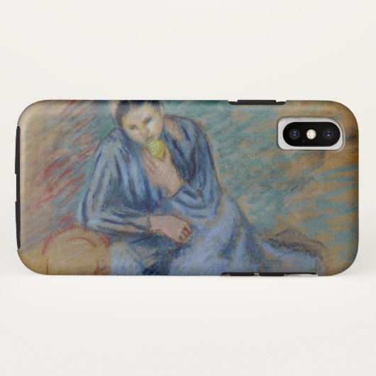 Coques Case-Mate iPhone Femme paysanne assise qui coule une pomme (Dos (Horizontal))