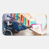 Coques Case-Mate iPhone Femme portant veste et shorts en denim bleu  (Verso (horizontal))