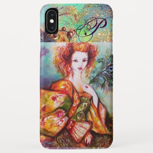 COQUES Case-Mate iPhone FEMME ROMANTIQUE AVEC PÂTE DE PEACOCK ÉCLANTE (Dos)