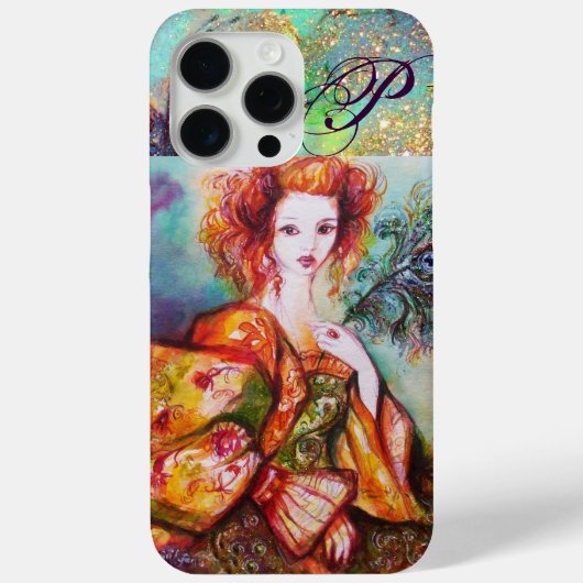 COQUES Case-Mate iPhone FEMME ROMANTIQUE AVEC PÂTE DE PEACOCK ÉCLANTE (Verso)