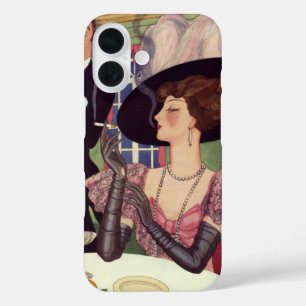 Coques iPhone 16 Femme vintage Fumer Cigarette Boire Champagne