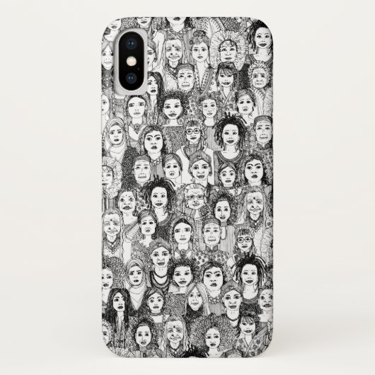 Coques Case-Mate iPhone femmes du monde noir blanc (Dos)