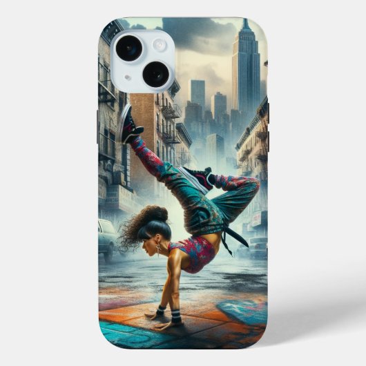 Coques Case-Mate iPhone Femmes en action de Breakdancer Silhouette de New (Verso)