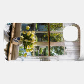 Coques Case-Mate iPhone Fenêtre avec rideau de dentelle et tulipe (Verso (horizontal))