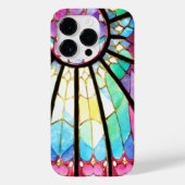 Coques Case-Mate iPhone Fenêtre en verre rose bleu (Verso)