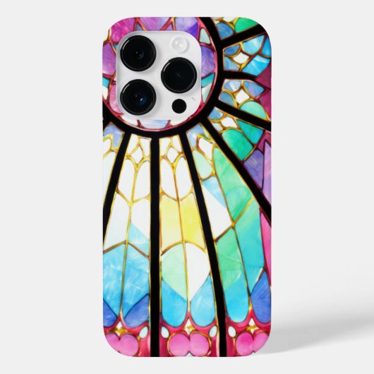 Coques Case-Mate iPhone Fenêtre en verre rose bleu (Verso)