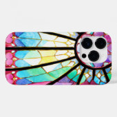 Coques Case-Mate iPhone Fenêtre en verre rose bleu (Verso (horizontal))