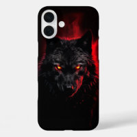 Fenrir - Loup noir aux yeux rouges
