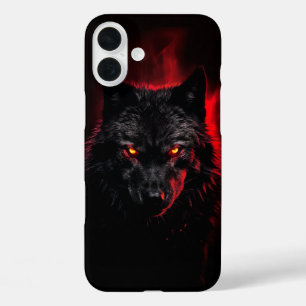 Coques iPhone 16 Plus Fenrir - Loup noir aux yeux rouges