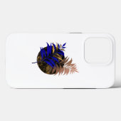 Coques Case-Mate iPhone Ferme bleue sur cercle noir (Verso (horizontal))