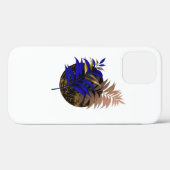 Coques Case-Mate iPhone Ferme bleue sur cercle noir (Verso (horizontal))