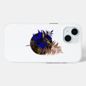 Coques Case-Mate iPhone Ferme bleue sur cercle noir (Verso (horizontal))