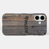 Coques Case-Mate iPhone Fermeture de la clôture de séquoia patiné (Verso (horizontal))