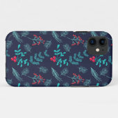 Coques Case-Mate iPhone Festif Floral Holly Berries Fir Motif | Vacances (Dos (Horizontal))