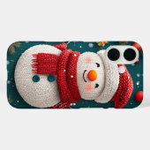 Coques Case-Mate iPhone Festif hiver Knected Snowman Noël (Verso (horizontal))