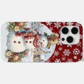 Coques Case-Mate iPhone Festif Noël bonhomme de neige (Verso (horizontal))