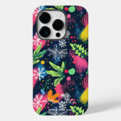 Coques Case-Mate iPhone Festif personnalisé Neon Snowflakes (Verso)