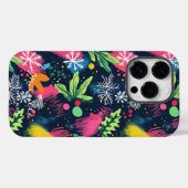 Coques Case-Mate iPhone Festif personnalisé Neon Snowflakes (Verso (horizontal))