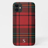 Coques Case-Mate iPhone Festif Red Tartan Noël Monogramme (Dos)
