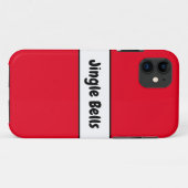 Coques Case-Mate iPhone Festif Rouge brillant Blancs Jingle Bells Texte (Dos (Horizontal))