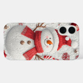 Coques Case-Mate iPhone Festin Knitted Snowman Noël (Verso (horizontal))