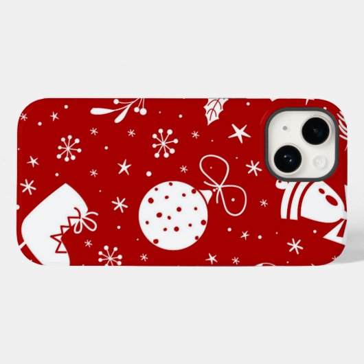 Coques Case-Mate iPhone Festive Christmas Background (Verso (horizontal))