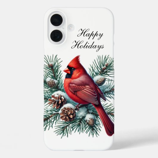 Coques Case-Mate iPhone Festive Christmas Holiday Cardinal customizable  (Verso)