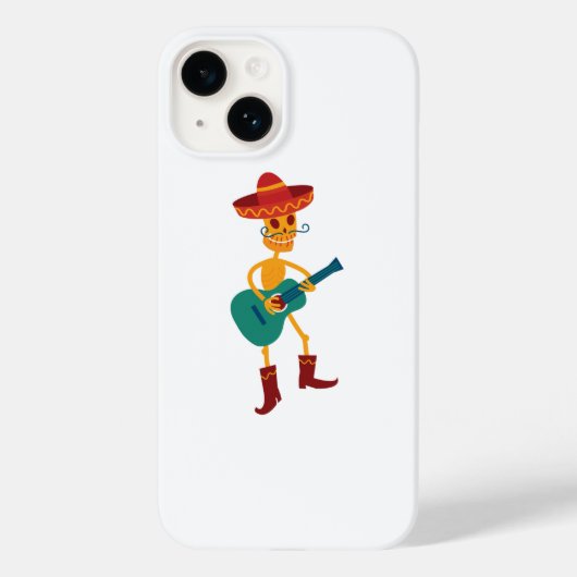 Coques Case-Mate iPhone Festive Skeleton Guitar Player (Verso)