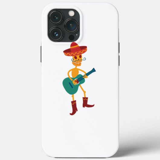 Coques Case-Mate iPhone Festive Skeleton Guitar Player (Verso)